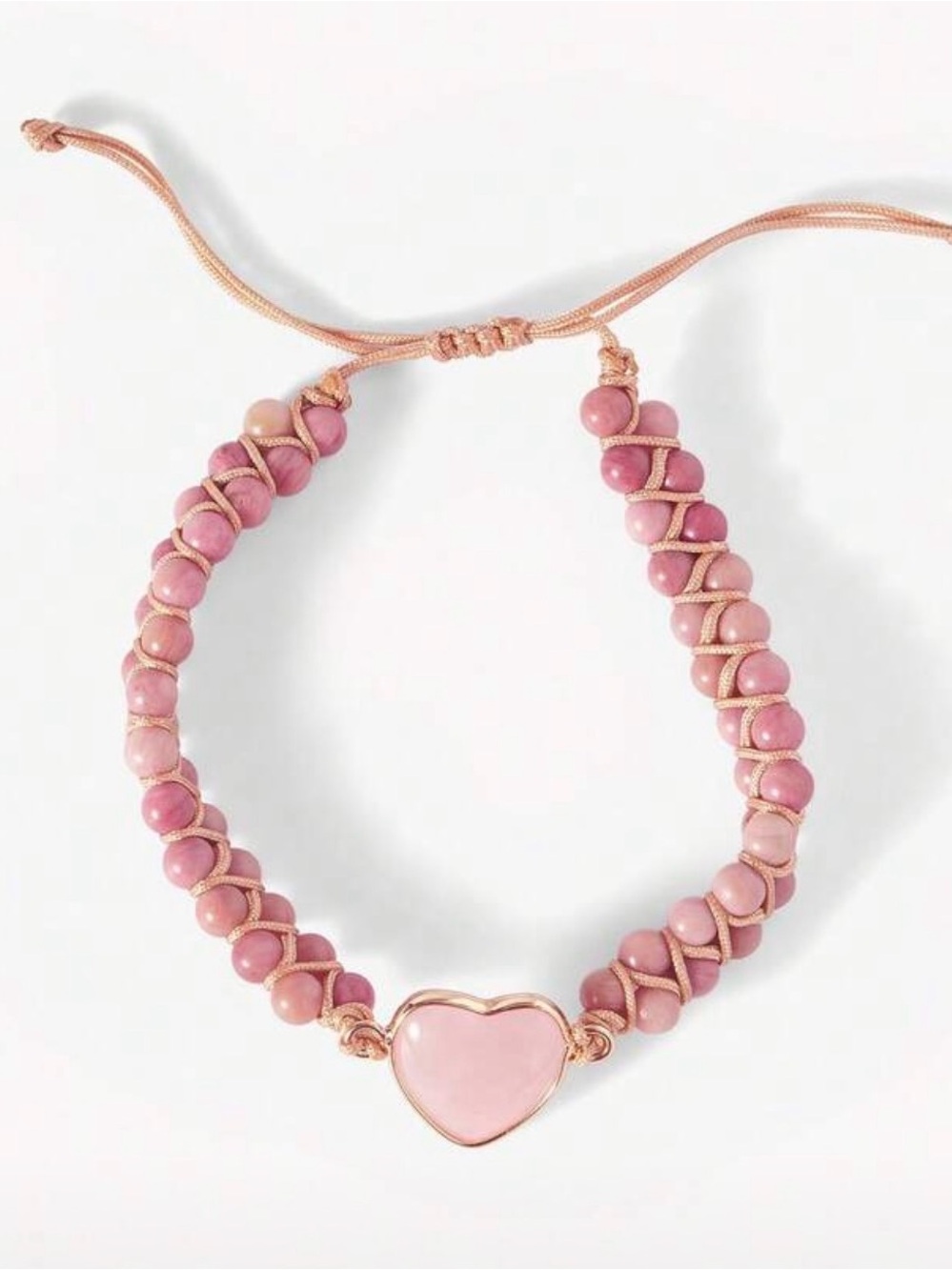 Pink Heart Beaded Adjustable Bracelet - Picture 5 of 5